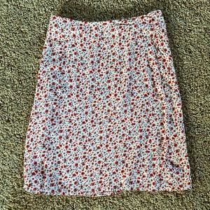 Brandi Melville Red Floral Print Midi Skirt